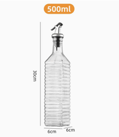 Distributeur d'huile en verre 500 ml anti-fuite pour huile d'olive, vinaigre, liquides aromatisants et spiritueux