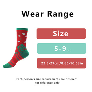 Calcetines navideños para mujer, calcetines de media pantorrilla de algodón térmico con patrón de copo de nieve rojo y verde para uso en otoño e invierno - Product Image 3