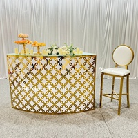 Ensemble de table de bar de mariage en acier inoxydable et acrylique avec fleurs décoratives, table haute de bar à vendre