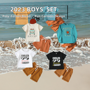 2023 nouveaux modèles décontracté bébé garçon vêtements ensembles dessin animé motif t-shirt et <span class=keywords><strong>short</strong></span> pour 3-6 <span class=keywords><strong>mois</strong></span> d'été - Product Image 3