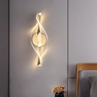 Lampe murale intérieure moderne en cristal acrylique LED de luxe léger pour chambre à coucher, salon, fond de télévision, couloir et bureau à domicile