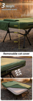 Lit d'air gonflable double couche en Oxford pour le camping, lit de camp pliable avec oreiller pour l'extérieur