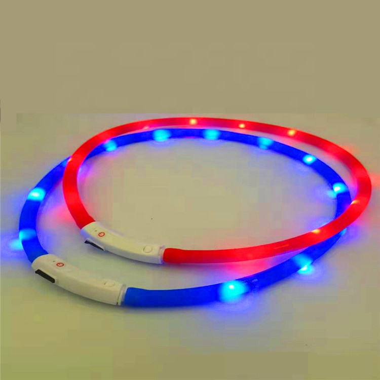 LED Sparkling Pet Collar - Quality Model HK-CC-26-2 - Night Safety Flashing USB Rechargeable Dog Col