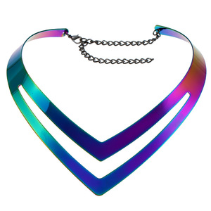 Collar de Metal de declaración exagerada americana Europea Collar de imitación colorido y único con brazalete de collar brillante - Product Image 5
