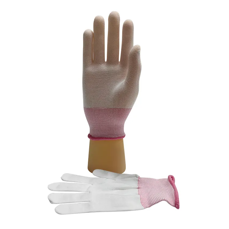Golden Supplier Anti-Slip Non Coating Cleanroom White Gloves for Workshops