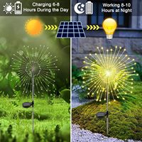Lampes solaires LED de jardin, indice de protection IP67, lumières extérieures scintillantes effet feu d'artifice, détecteur de mouvement, haute luminosité pour la cour
