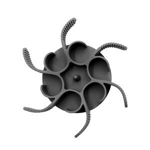 Gamelle anti-glouton moderne en plastique pour chiens avec design antidérapant et découpes en spirale, forme arrondie, pour usage intérieur - Product Image 1