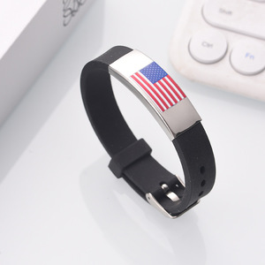 Pulsera de Silicona con Bandera Nacional Personalizada con Impresión UV, Recuerdo de Acero Inoxidable para Fiestas DAMAI - Product Image 6