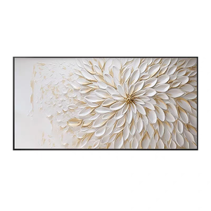 Quadro Moderno Astratto con Foglia d'Oro, Dipinto a Mano in Acrilico e Cristallo su Porcellana per Decorazione Murale Domestica - Product Image 6