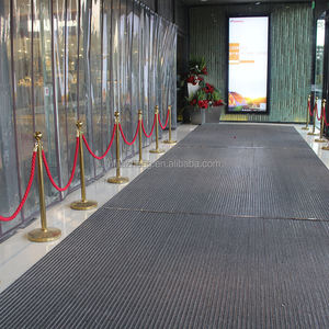 Tapis de porte antibactérien rayé de luxe moderne intérieur/extérieur <span class=keywords><strong>entrée</strong></span> du bâtiment collecte de la poussière tapis en alliage d'aluminium <span class=keywords><strong>paillasson</strong></span> - Product Image 1