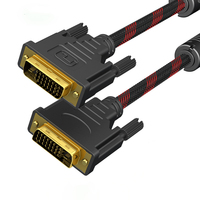 Vente en gros Nylon plaqué or tressé DVI mâle vers DVI mâle câble adaptateur câble de conversion 1.5m 3m 5m 15m pour appareil vidéo