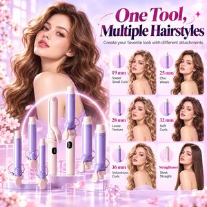 Rizador de Pelo Automático 7 en 1, Herramienta Eléctrica para Peinar el Cabello, Pantalla LCD con Indicador de Temperatura, Mini Rizador Calefactado para Uso Doméstico - Product Image 2