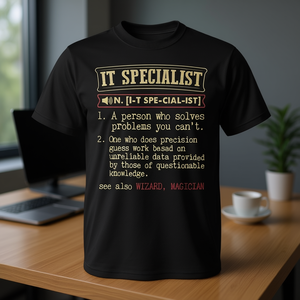 T-shirt avec définition du dictionnaire du spécialiste informatique, noir, unisexe, taille adulte S M L XL XXL - Product Image 3