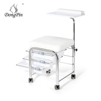 Chaise de pédicure réglable et chaise de table à ongles de bureau de manucure avec 3 couches pour meubles de salon