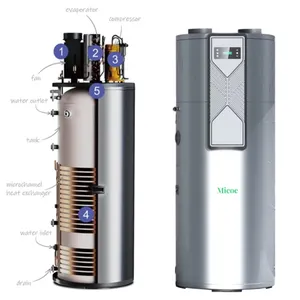 Micoe Australian wifi R290 R134a 75 Degree Air To Water All In One Heat Pump 200L 2.4KW WIFI Control water heater