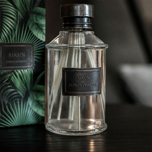 Diffuseur de parfum en verre rond transparent Aikun 1000 ml avec étiquette en nickel métallique, boîte verte pour hôtels, boutiques, parfum personnalisé, longue durée - Product Image 3