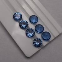 Pierre précieuse ronde ovale taille émeraude en vrac couleur bleu foncé moissanite bleu saphir vente en gros