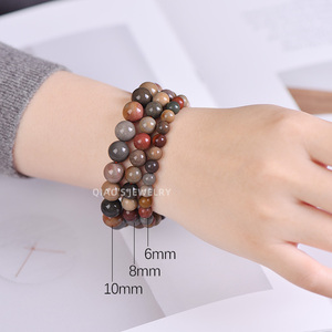 กำไลข้อมืออาเกตอลาชานแท้ <span class=keywords><strong>หิน</strong></span>โกบีประดับลูกปัด กำไลคริสตัลบำบัด สำหรับผู้หญิงผู้ชาย แกะสลักด้วยมือ ของขวัญสำหรับโยคะและการทำสมาธิ - Product Image 4