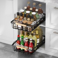 Organisateur de rangement sous évier Tiroirs coulissants en métal Tiroir Étagères pour armoire de cuisine Organisation Boîtes de rangement Bacs