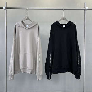 เสื้อฮู้ดสำหรับผู้ชายและผู้หญิงเสื้อฮู้ดแนวสตรีท430 GSM คอตตอนผสมมีซิปดีไซน์ใหม่ H5524ออกแบบได้ตามต้องการ - Product Image 4