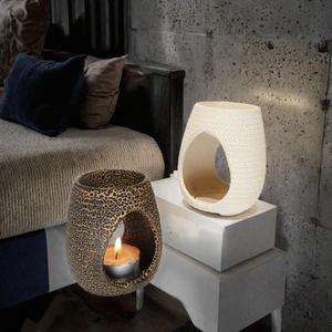 Diffuseur d'aromathérapie en céramique, brûleur d'encens avec texture de glaçure craquelée pour la décoration de la maison - Product Image 3