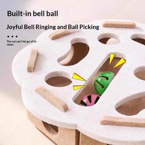 Jouet pour chat <span class=keywords><strong>anti</strong></span>-<span class=keywords><strong>ennui</strong></span>, puzzle auto-amusant, labyrinthe, boule à clochette, boîte en feutre, modèle Tmw-3, tissu - Product Image 5