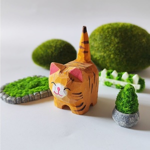 Figuras Decorativas <span class=keywords><strong>de</strong></span> <span class=keywords><strong>Madera</strong></span> Maciza Talladas a Mano con Temática Animal: Gatitos, Cachorros, Tigres, Pequeñas Manualidades <span class=keywords><strong>de</strong></span> Decoración para Escritorio - Product Image 6