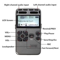 Enregistreur vocal numérique de haute qualité 8 Go avec verrouillage par touche, enregistrement téléphonique, affichage en temps réel et lecteur MP3