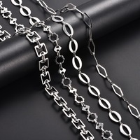 Collier créatif en acier inoxydable à maillons géométriques pour femmes et hommes, couleur argent, collier ras du cou, accessoires de bijoux en métal