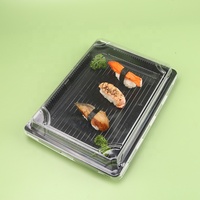 Nouvelle boîte en plastique personnalisée, durable, rectangulaire, pour emporter des aliments, emballage alimentaire jetable respectueux de l'environnement, boîte à sushi