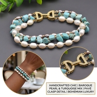 Bracelet en perles enroulées à la main, plaqué or 18 carats, avec breloque étoile, perle d'eau douce, bijoux mignons pour filles, bracelet en perles