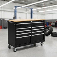 Armoire à outils roulante robuste de 46 pouces DOMAX, coffre de rangement portable, organisateur d'outils avec roues, roulement à billes, verrouillage OBM
