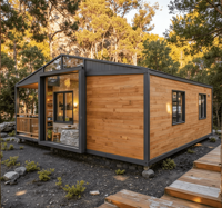Mini-villa modulaire pliable de 20 pieds, maison extensible avec chambre, structure en acier étanche, maison mobile pour usage résidentiel et vacances