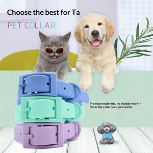 Nuevo <span class=keywords><strong>Collar</strong></span> Universal para Perros y Gatos, Extensible, Resistente a las Manchas, Impermeable, de PVC, Color Macaron, con Patrón Sólido - Product Image 3