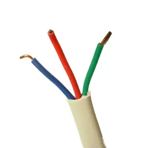 Cables eléctricos de flexibilidad fuerte y sólido de varios núcleos, aislamiento de PVC de cobre y funda, Cable Tps plano, 2 uds., 2 uds.