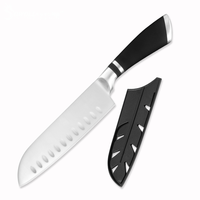Couteaux personnalisés en acier inoxydable Accessoires TPR Manche creux Couteau à couverts 5CR15MOV Ensemble de couteaux de chef en acier