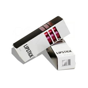 Boîte à rouge à lèvres minimaliste avec design à pliage plat, impression monochrome et emplacement précis pour les marques cosmétiques contemporaines - Product Image 1