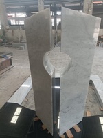 Monument funéraire de style européen en granit noir naturel et marbre blanc pour cimetière commémoratif