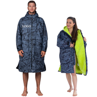 Robe de change à capuche grande taille, doublée en polaire sherpa, coupe-vent, séchage rapide, parka à fermeture éclair intégrale pour le surf, la natation, l'hiver, la plage et les activités de plein air