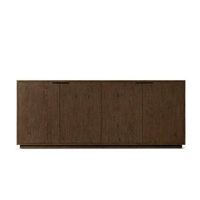 Buffet en bois de chêne clair à 4 portes, meuble de rangement minimaliste de luxe en bois massif, credenza moderne pour salon