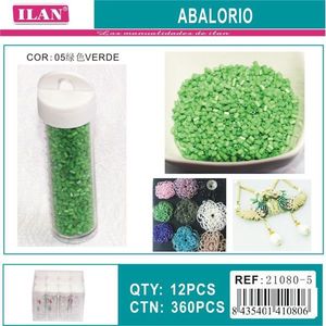 Perline ILAN Abalorio Verdi 05, 12 Pezzi per Tubo, per Creazione di Gioielli Artigianali - Product Image 1