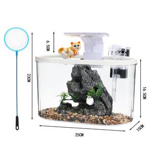 USMILEPET Bestseller Plastic <span class=keywords><strong>Aquarium</strong></span> Klein Visbak <span class=keywords><strong>Aquarium</strong></span> met LED Verlichting <span class=keywords><strong>Aquarium</strong></span> Accessoires voor Bureau - Product Image 6
