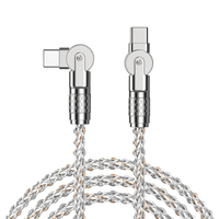 Câble USB C à C lumineux à rotation 180 degrés, charge rapide, LED colorée, best-seller, pour iPhone Samsung