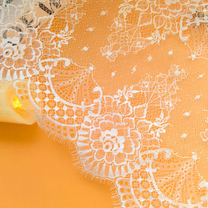 Fantasia nastro di <span class=keywords><strong>pizzo</strong></span> in Nylon lavorato a <span class=keywords><strong>maglia</strong></span> larga 29.5 cm bianco Vintage Design <span class=keywords><strong>con</strong></span> filo di <span class=keywords><strong>pizzo</strong></span> <span class=keywords><strong>con</strong></span> ciglia - Product Image 2