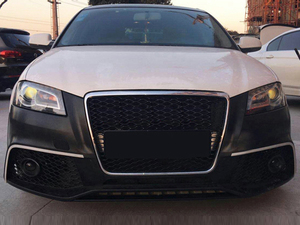 RS3 Style Front Grille Chrome <b>Frame</b> for audi <b>A3</b> 8P.5 2008-2012 |8P5 honeycomb ABS Grille Fast Shipping - Product Image 4