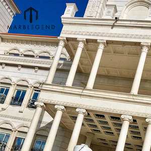 Projet de villa placage pierre calcaire façade extérieure carreaux calcaire blanc revêtement mural pour bâtiment décoration murale extérieure - Product Image 4