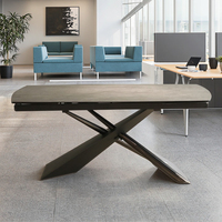 Table à manger moderne personnalisée, luxe léger, pieds en métal, verre trempé, pliable, 4 places, pour hôtel, appartement, salle à manger, meubles
