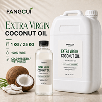 Huile de Coco Vierge Extra Pressée à Froid, Mouillée à l'Humide, issue de Fruits de Cocos Nucifera, pour Peau, Cheveux, Massage, Alimentation et Cosmétique – Matière Première