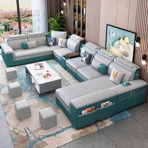 Set di Divani Moderni di Lusso a 7 Posti, Componibile ad Angolo a Forma di U per <span class=keywords><strong>Soggiorno</strong></span>, Set di Divani Sezionali <span class=keywords><strong>Contemporanei</strong></span> a 7 Posti - Product Image 6
