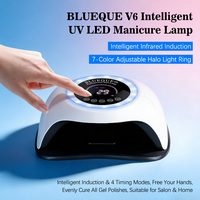 Lámpara de Uñas LED UV BLUEQUE V6, Diseño de Plástico y Metal, Enchufe Australiano, Temporizador Automático (30-120s), Secado Rápido, Bajo Ruido, para Hogar y Salón